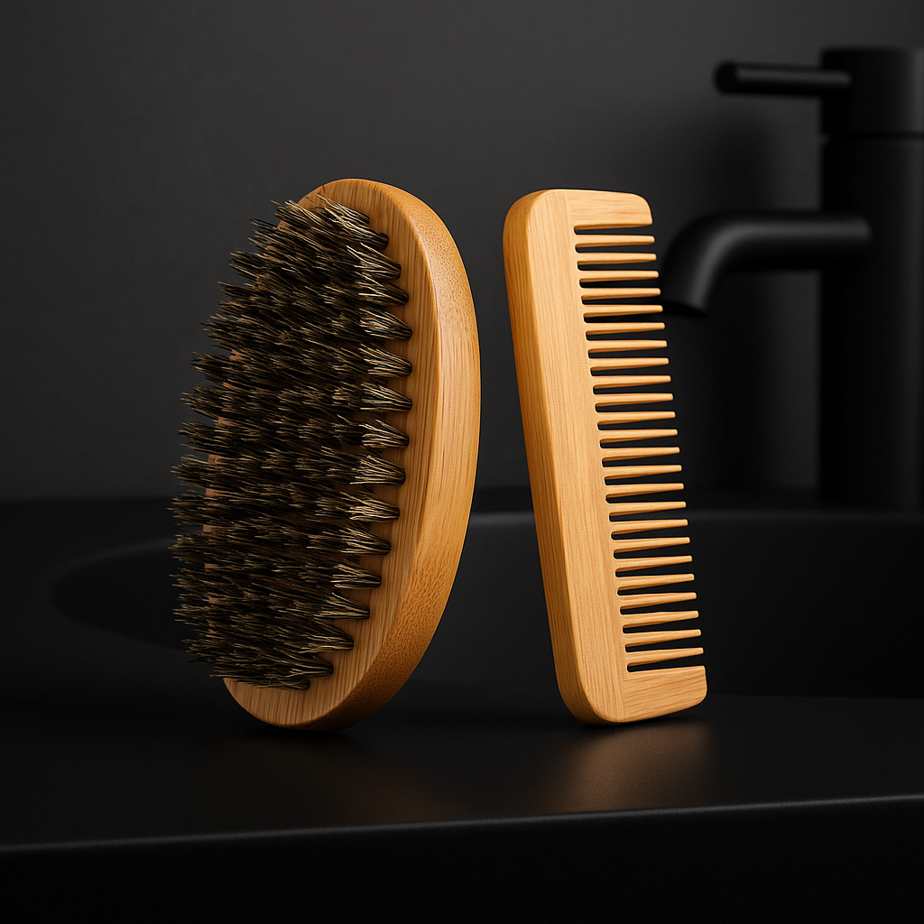 The Smooth Geezer Beard Brush & Comb Kit