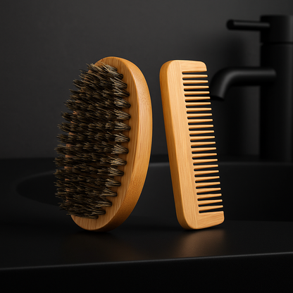 The Smooth Geezer Beard Brush & Comb Kit