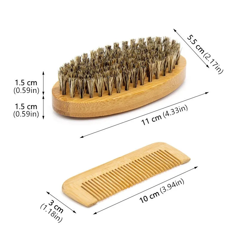 The Smooth Geezer Beard Brush & Comb Kit